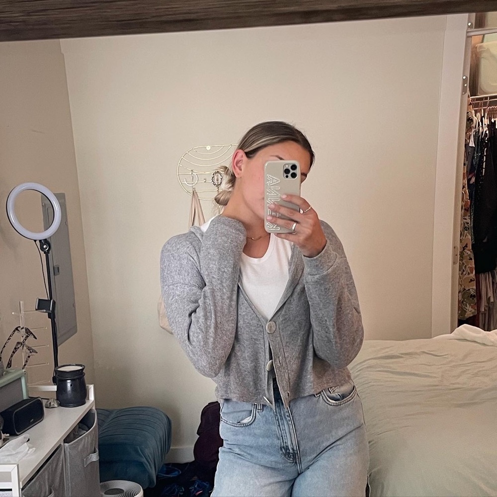 ZARA cozy grey cardigan